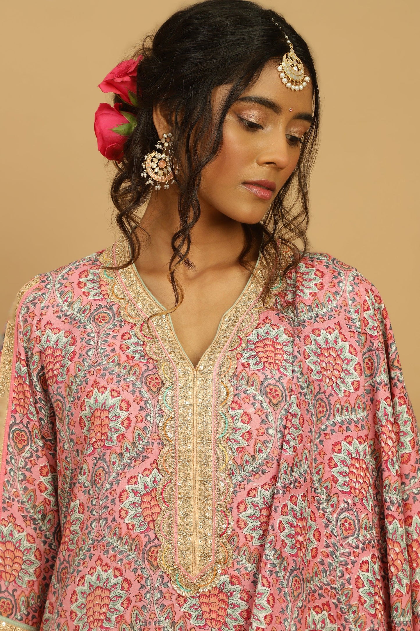 PHOOL JAAL COTTON SILK BLOCK SHARARA SET (3 pcs)