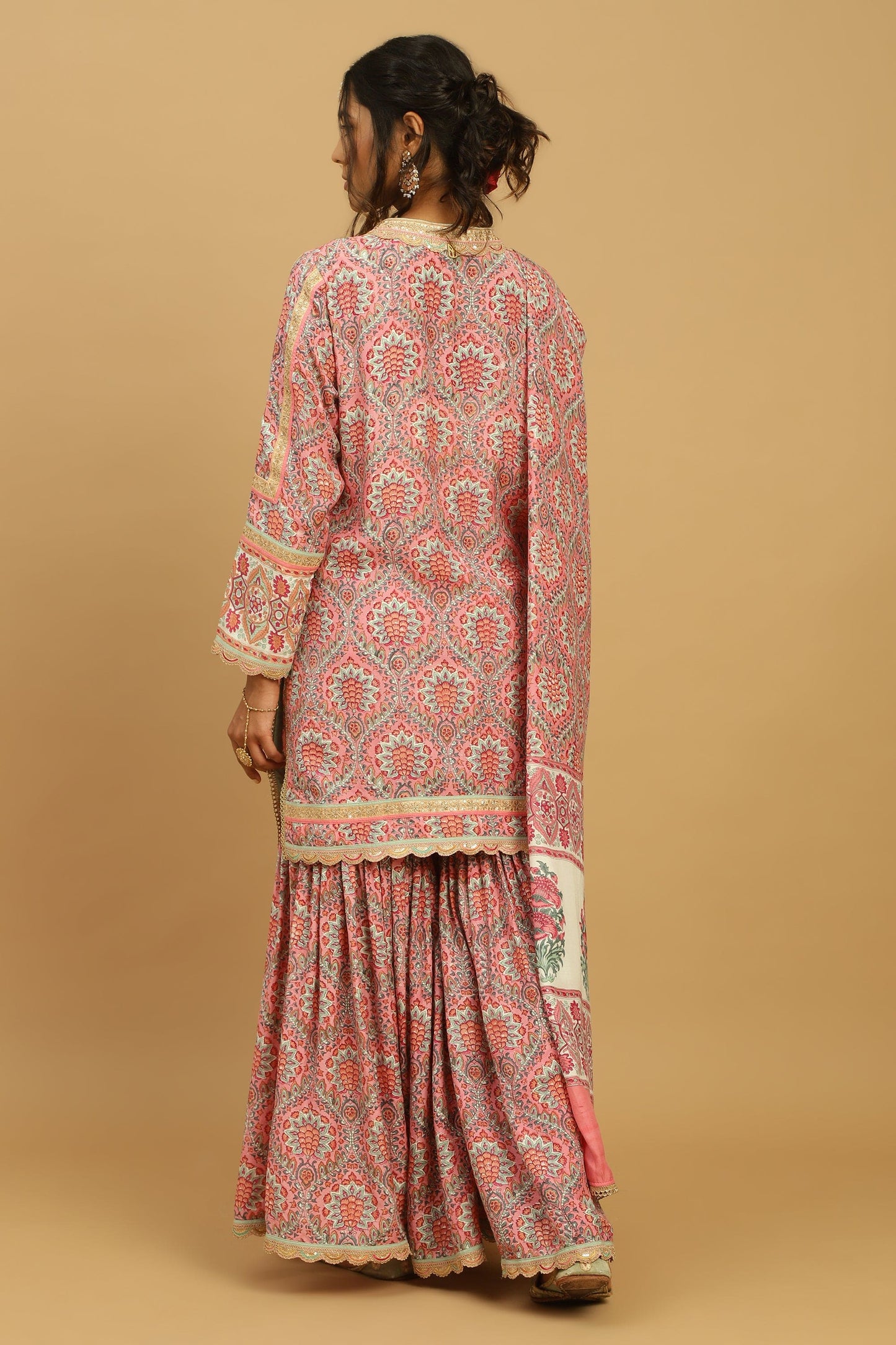 PHOOL JAAL COTTON SILK BLOCK SHARARA SET (3 pcs)