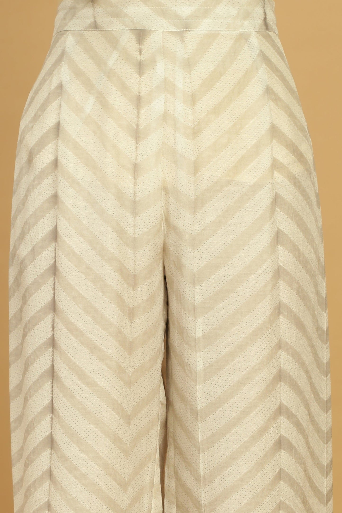 TAUPE COTTON SILK SHIBORI TUNIC SET (2 pcs)