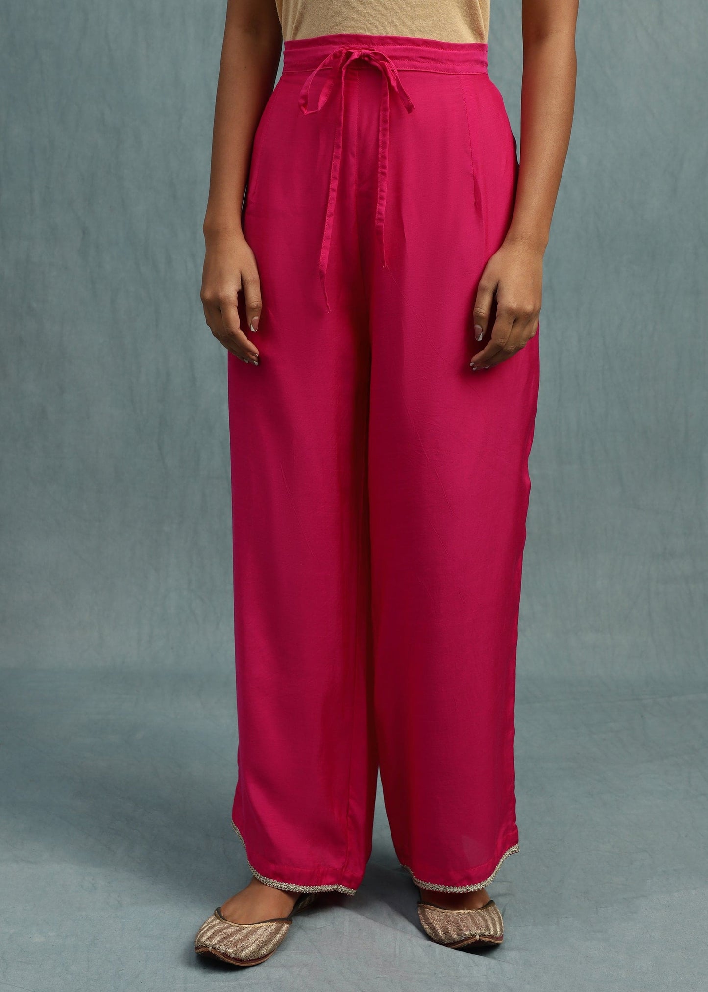 Rani Pink Shibori Cotton Silk Hand Dyed Kurta Set- (3 Pcs Set)