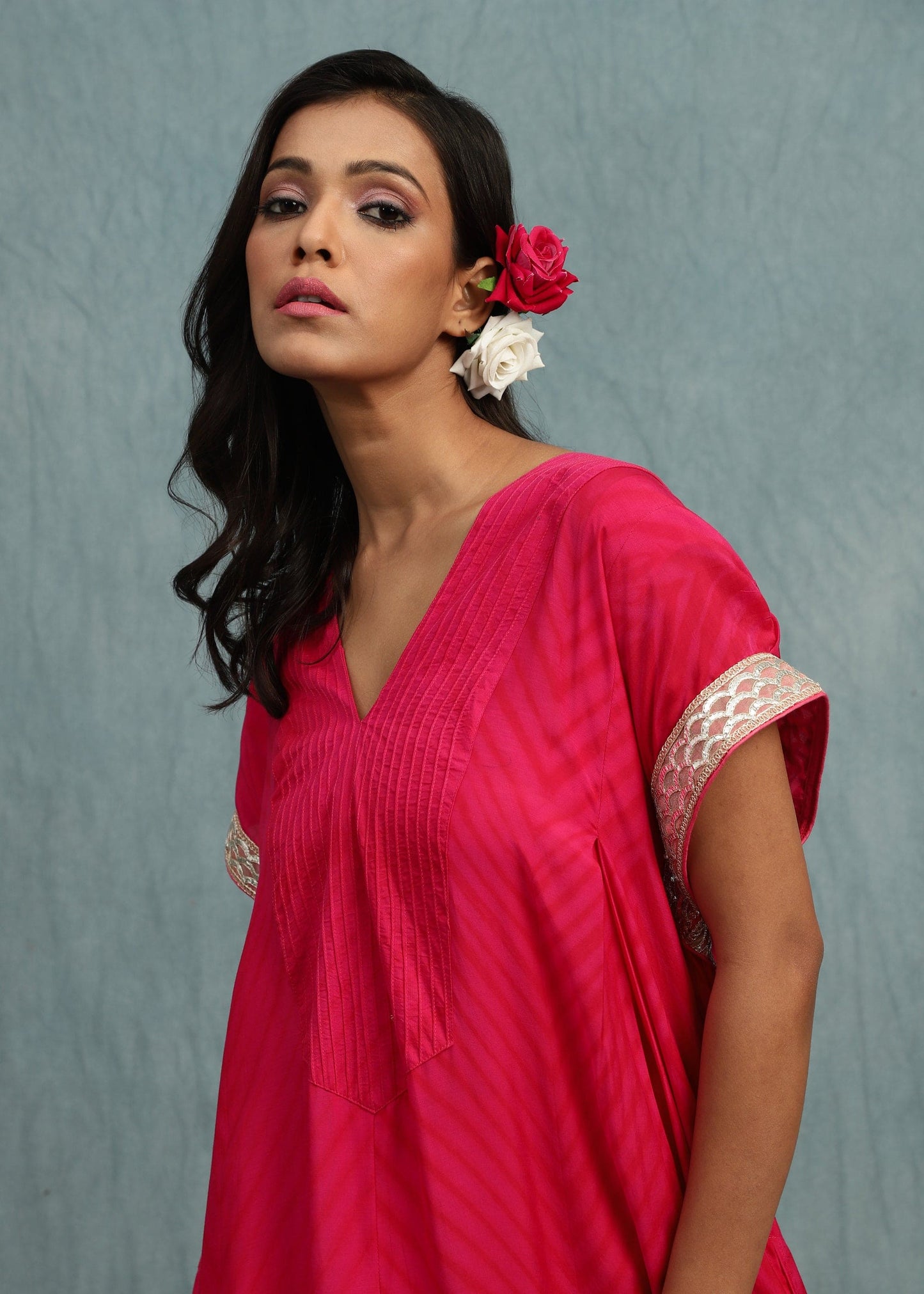 Shibori Rani Cotton Silk Kaftan