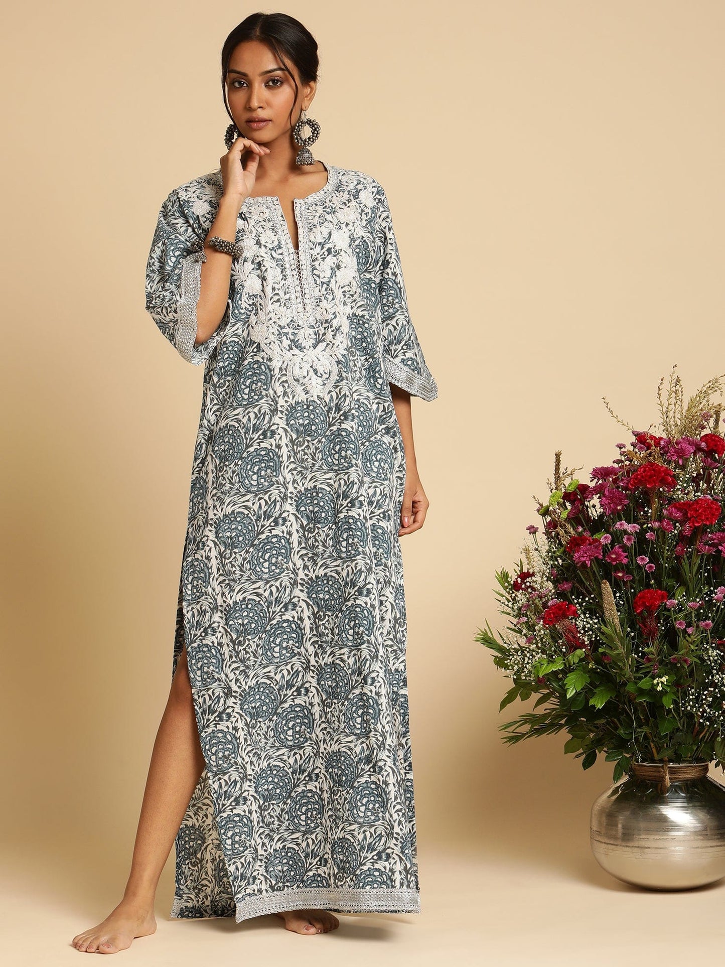 Indigo Marigold Organic Cotton Kaftan