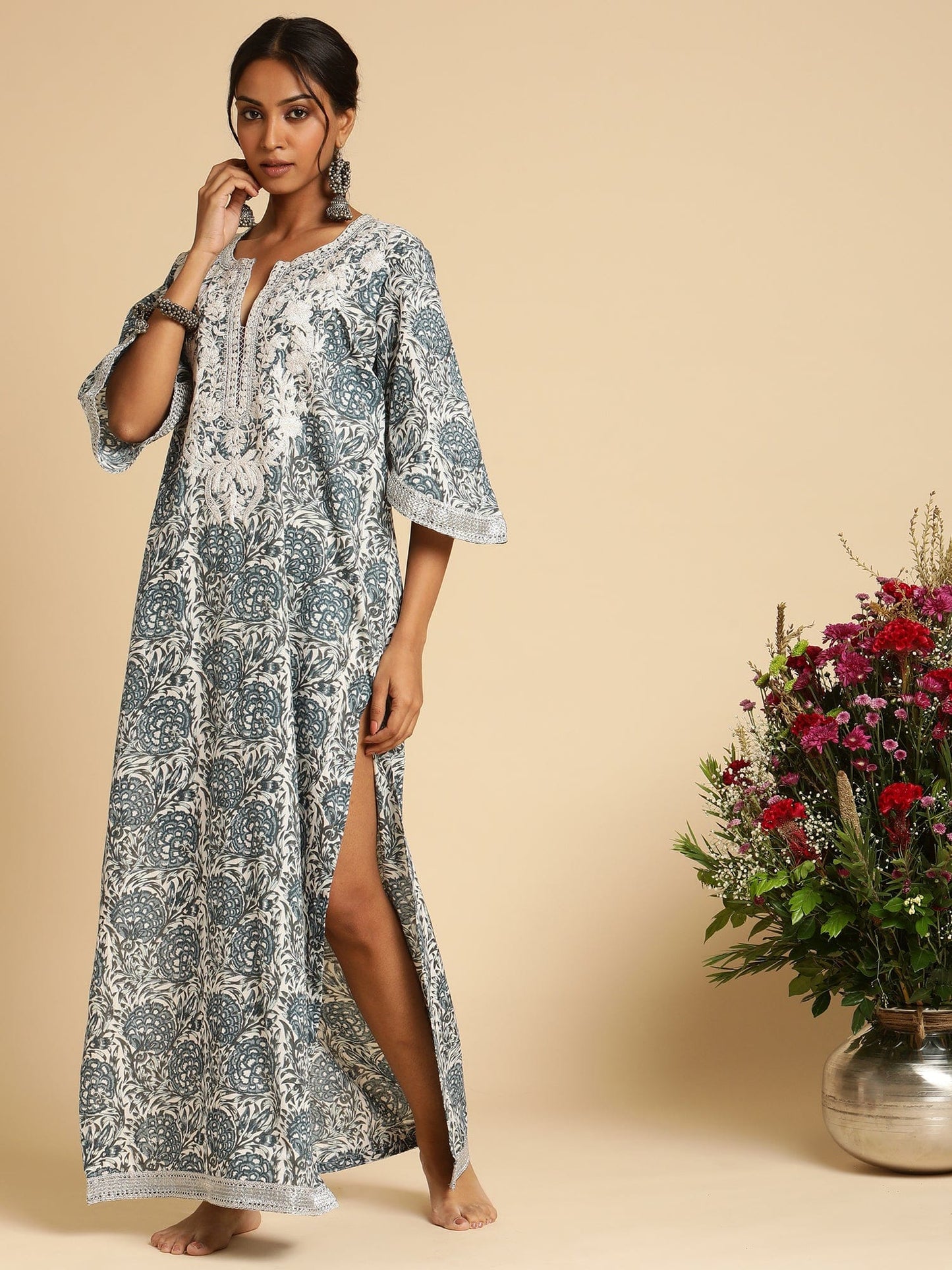 Indigo Marigold Organic Cotton Kaftan