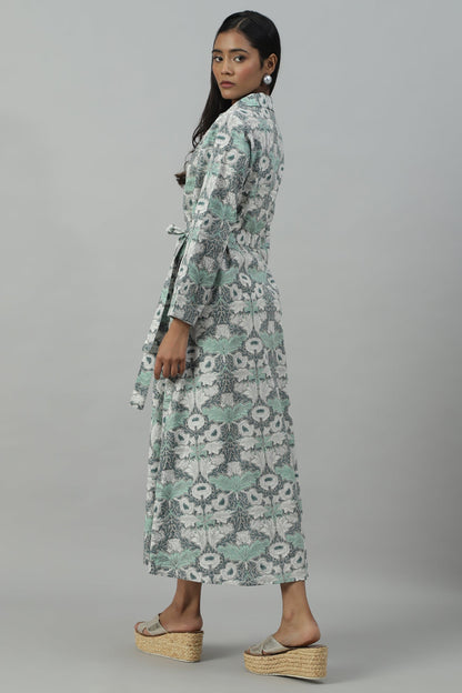 GREY POPPY SHIRT DRESS