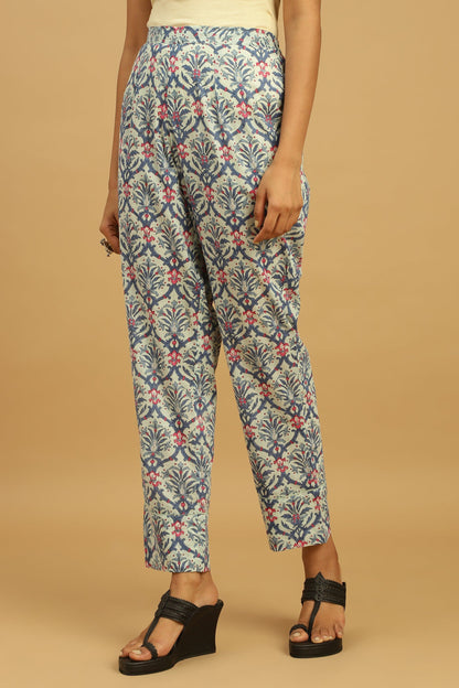 BLUE ANANAAS JAALI ORGANIC COTTON BLOCK TUNIC SET (2pcs)