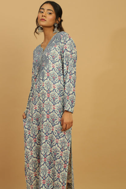BLUE ANANAAS JAALI ORGANIC COTTON BLOCK TUNIC SET (2pcs)