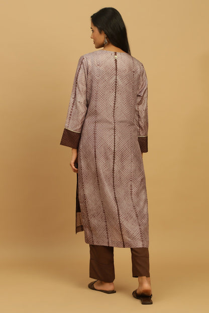 CHOCOLATE SILK SHIBORI TUNIC SET ( 2 pcs)