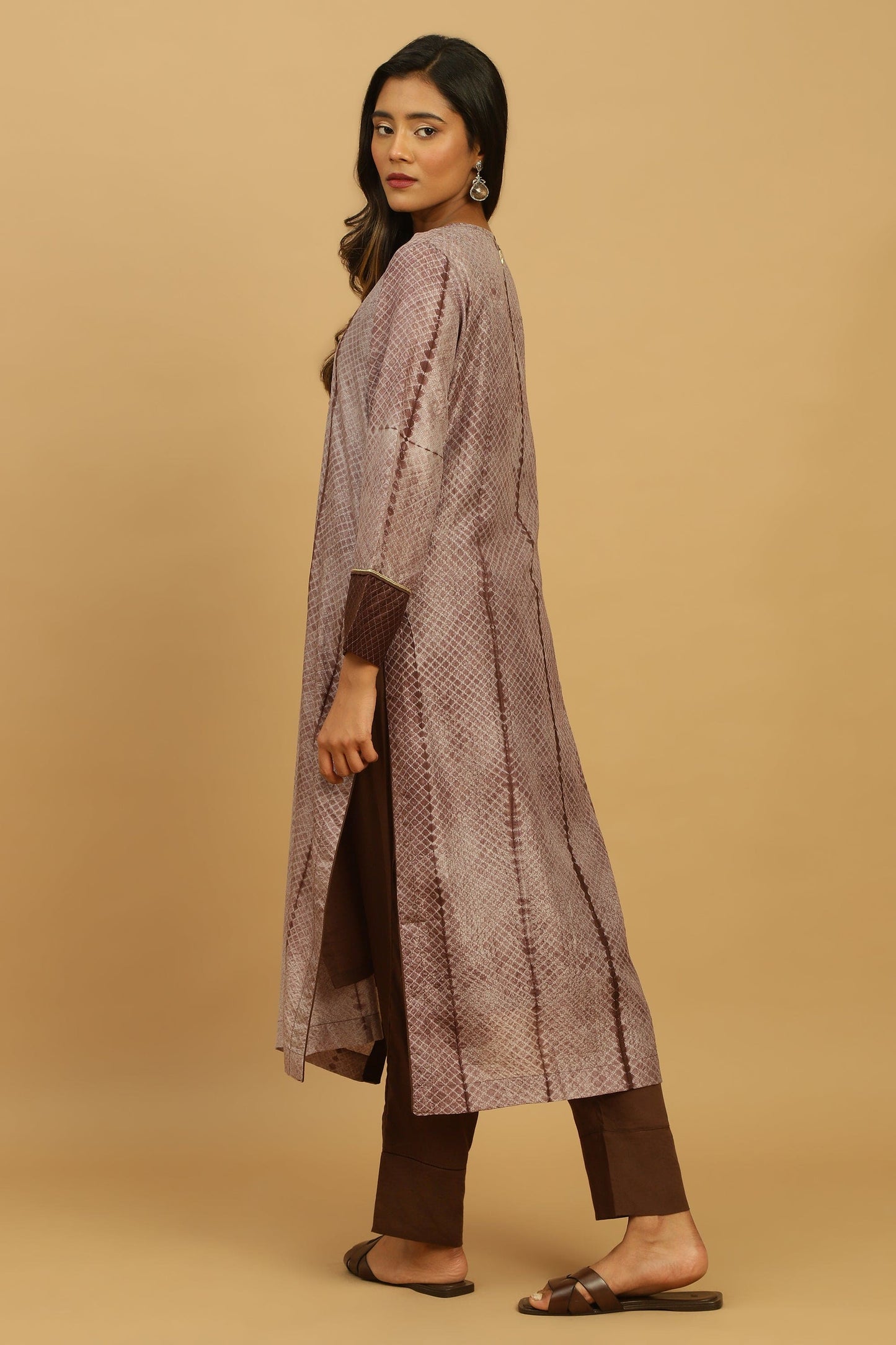 CHOCOLATE SILK SHIBORI TUNIC SET ( 2 pcs)