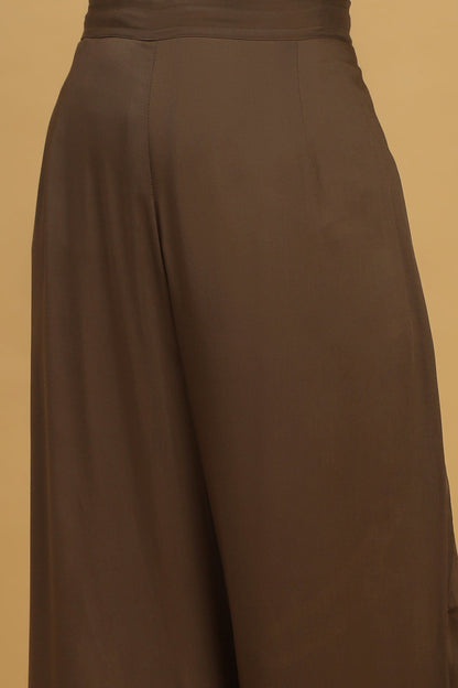 TAUPE COTTON SILK SHIBORI KURTA SET (3pcs)