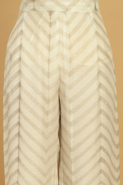 TAUPE COTTON SILK SHIBORI TUNIC SET (2 pcs)