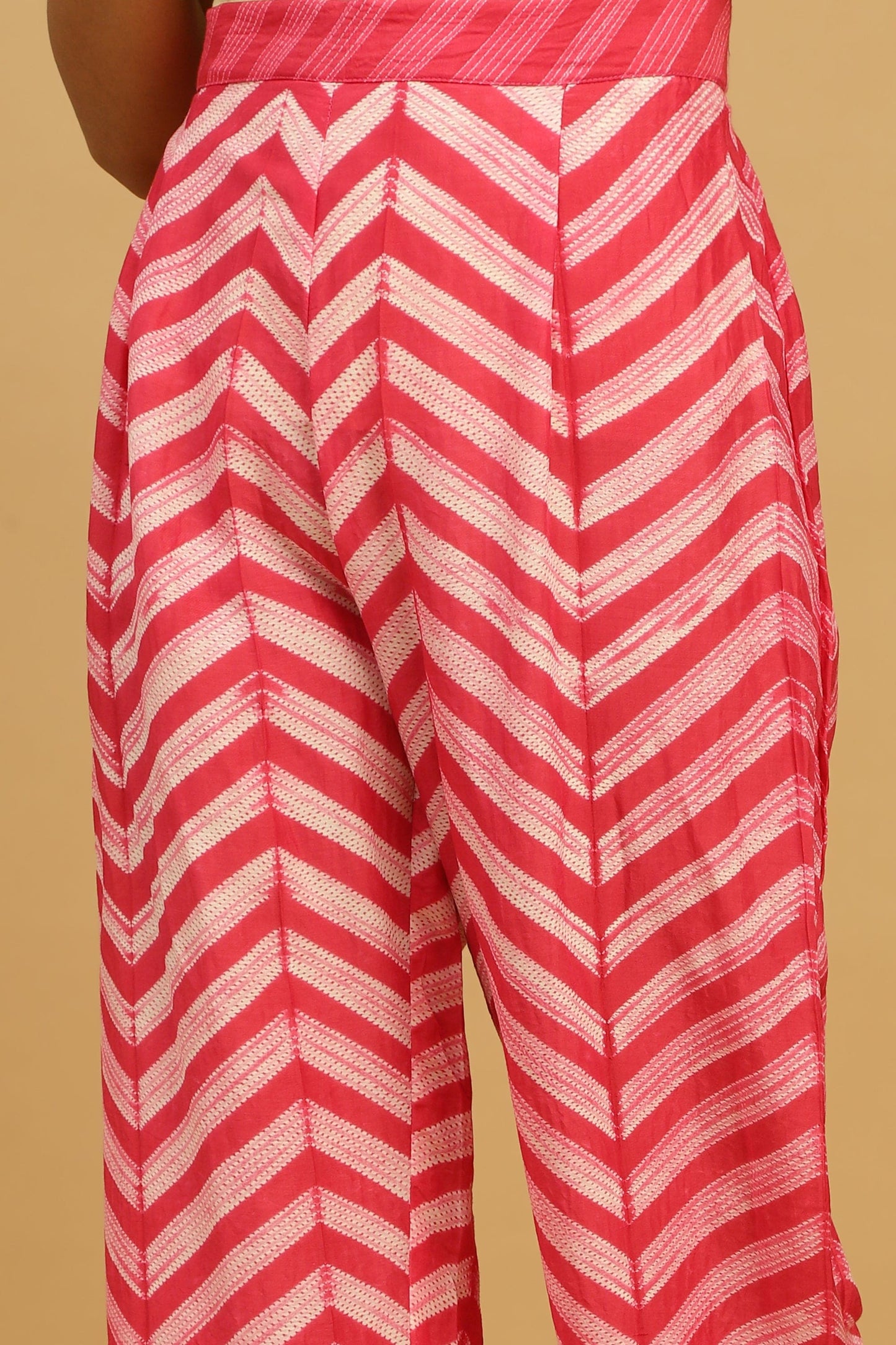 FUCHSIA COTTON SILK SHIBORI TUNIC SET (2 pcs)