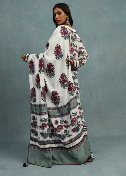 Floral Chintz Cotton Silk Hand Block Printed Kurta - (3 Pcs Set)