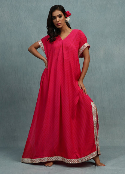 Shibori Rani Cotton Silk Kaftan