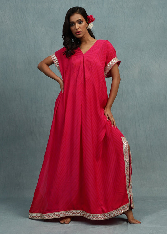 Shibori Rani Cotton Silk Kaftan