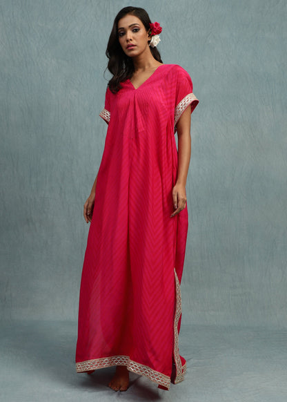 Shibori Rani Cotton Silk Kaftan