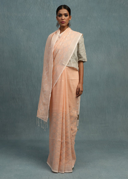 Linen Jamdani Jaal Badami