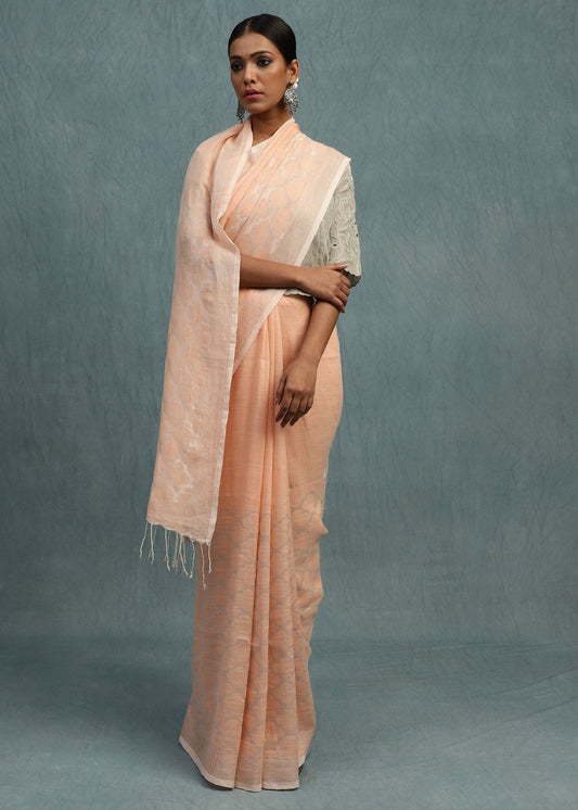 Linen Jamdani Jaal Badami
