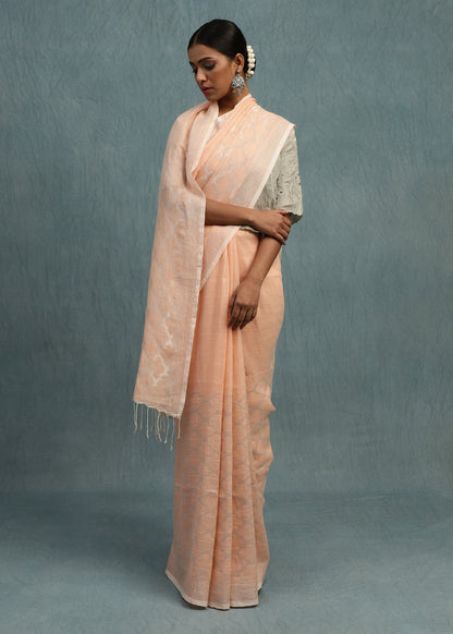 Linen Jamdani Jaal Badami