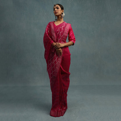 Linen Jamdani Jaal Gulab