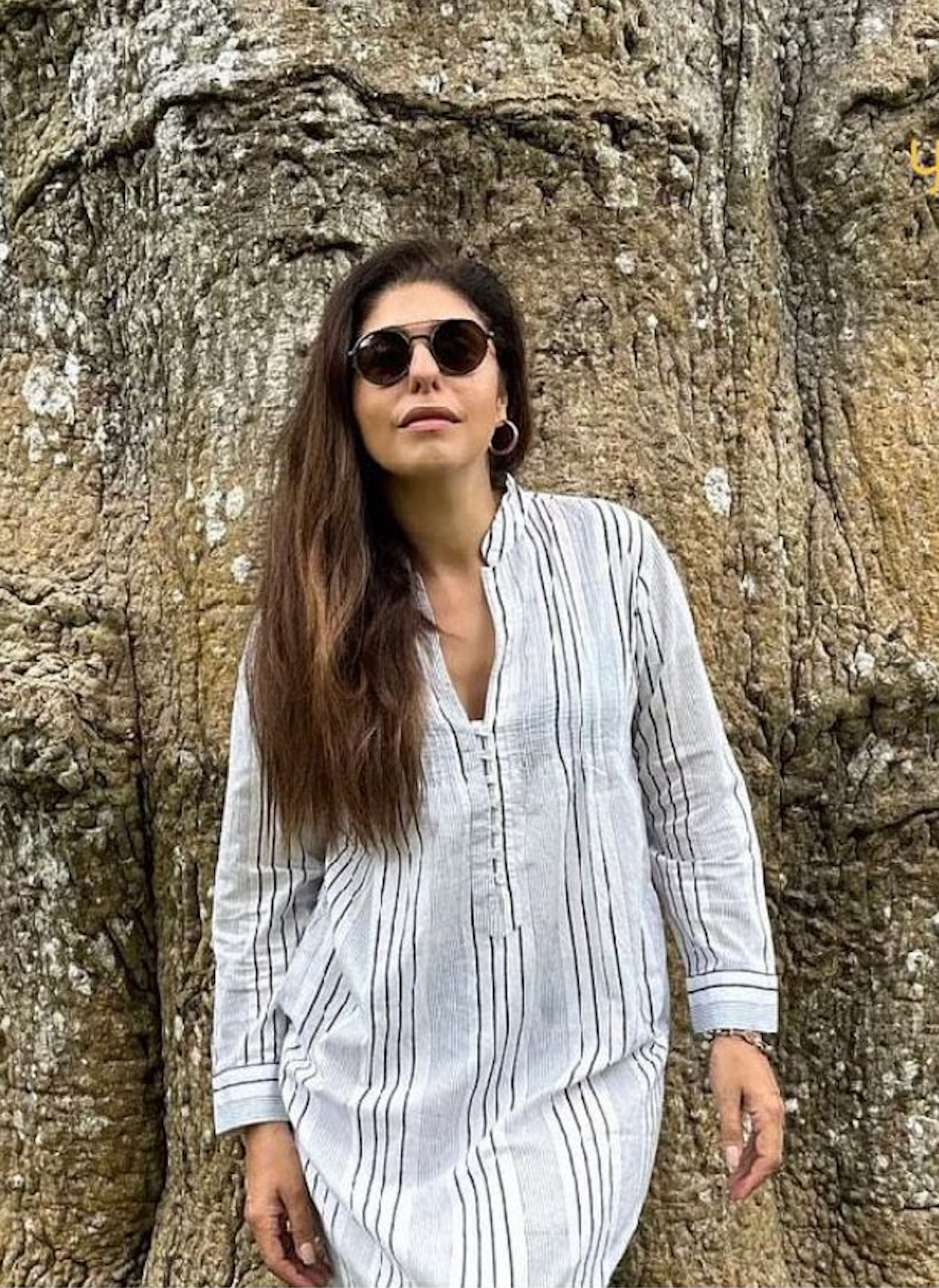 Anaita Shroff Adajania in Blue Stripe Kaftan