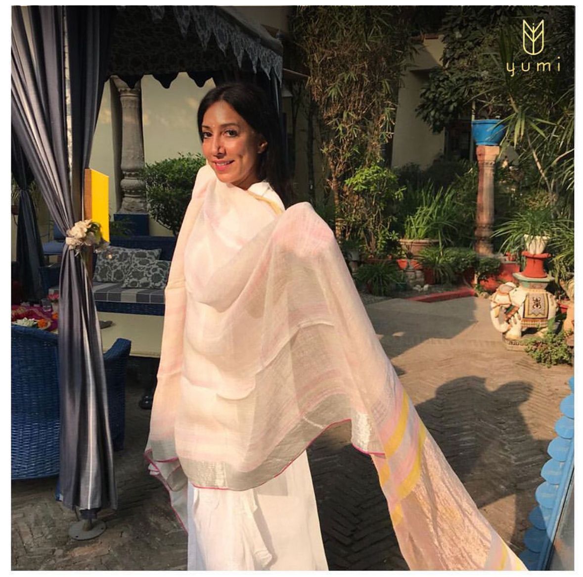 Malini Ramani inOmbre Linen Sari