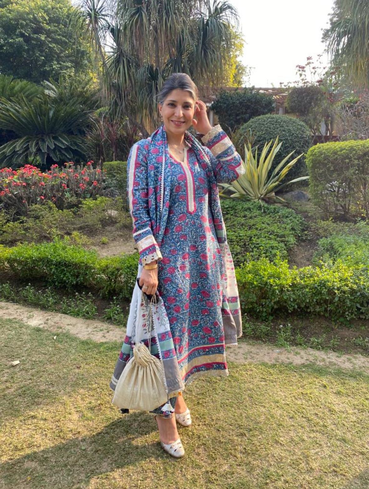 Malini Ramani inOmbre Linen Sari