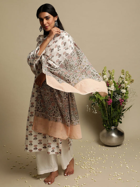 Pink Bootie Organic Cotton Hand Block Printed Kurta - (3 Pcs Set)
